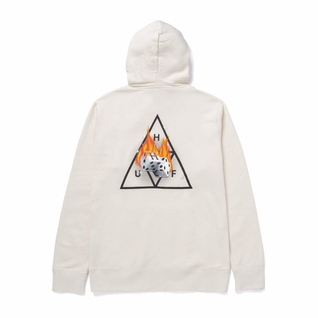 Buy Men's HUF Hot Dice Triple Triangle Pullover Hoodie in Natural
