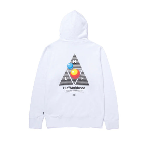 Buy Men's HUF New Video Format Triangle Pullover Hoodie in White