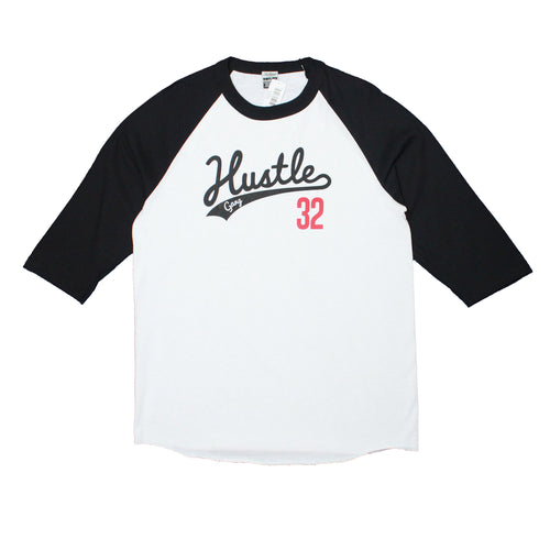 Buy Men's Hustle Gang 2-Tone Raglan Tee in White / Black