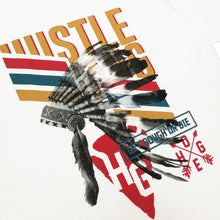 Load image into Gallery viewer, Buy Men&#39;s Hustle Gang Feather Stripe T-shirt in White
