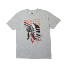 Load image into Gallery viewer, Men&#39;s Hustle Gang Feather Stripe T-shirt in Heather Gray
