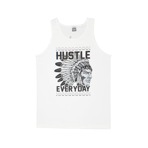 Buy Men's Hustle Gang The Arrows Tank Top in White