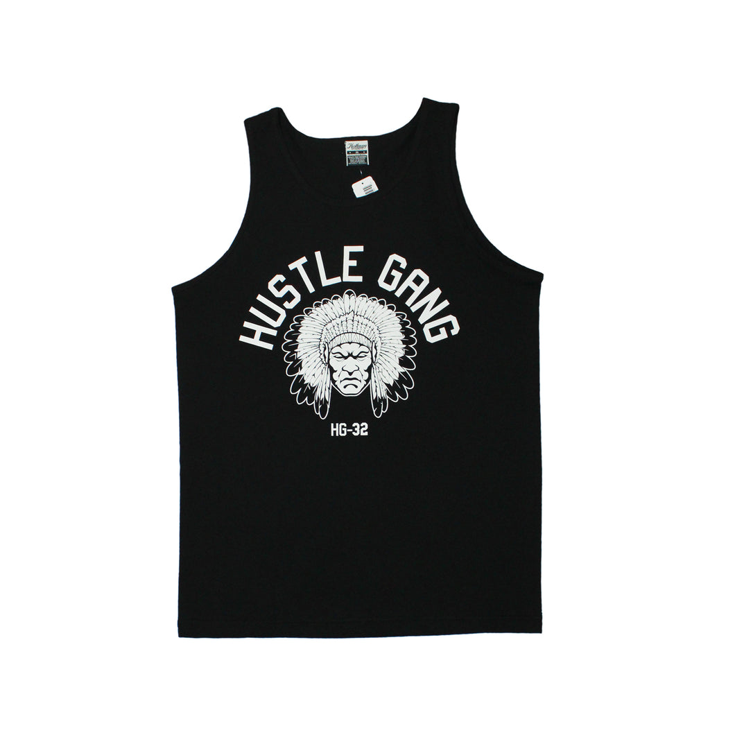 Buy Men's Hustle Gang Chief Logo Tank Top in Black