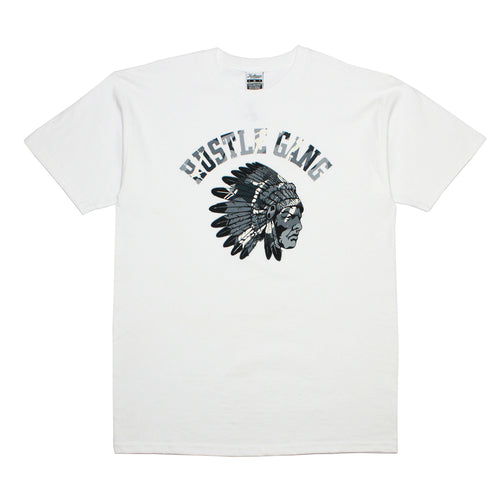 Buy Men's Hustle Gang Macro Classics Logo T-shirt in White