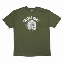 Load image into Gallery viewer, Buy Men&#39;s Hustle Gang Logo Graphic T-Shirt in Military Green - Swaggerlikeme.com
