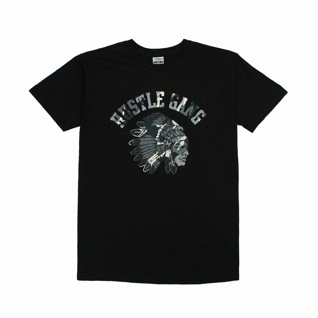 Buy Men's Hustle Gang Macro Classics Logo T-shirt in Black