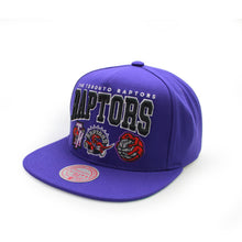 Load image into Gallery viewer, Buy Men’s Mitchell &amp; Ness NBA Toronto Raptors Champ Stack Snapback Hat – Purple
