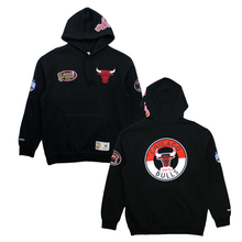 Load image into Gallery viewer, Buy Men&#39;s Chicago Bulls City Collection Fleece Hoody by Mitchell &amp; Ness Black - Swaggerlikeme.com
