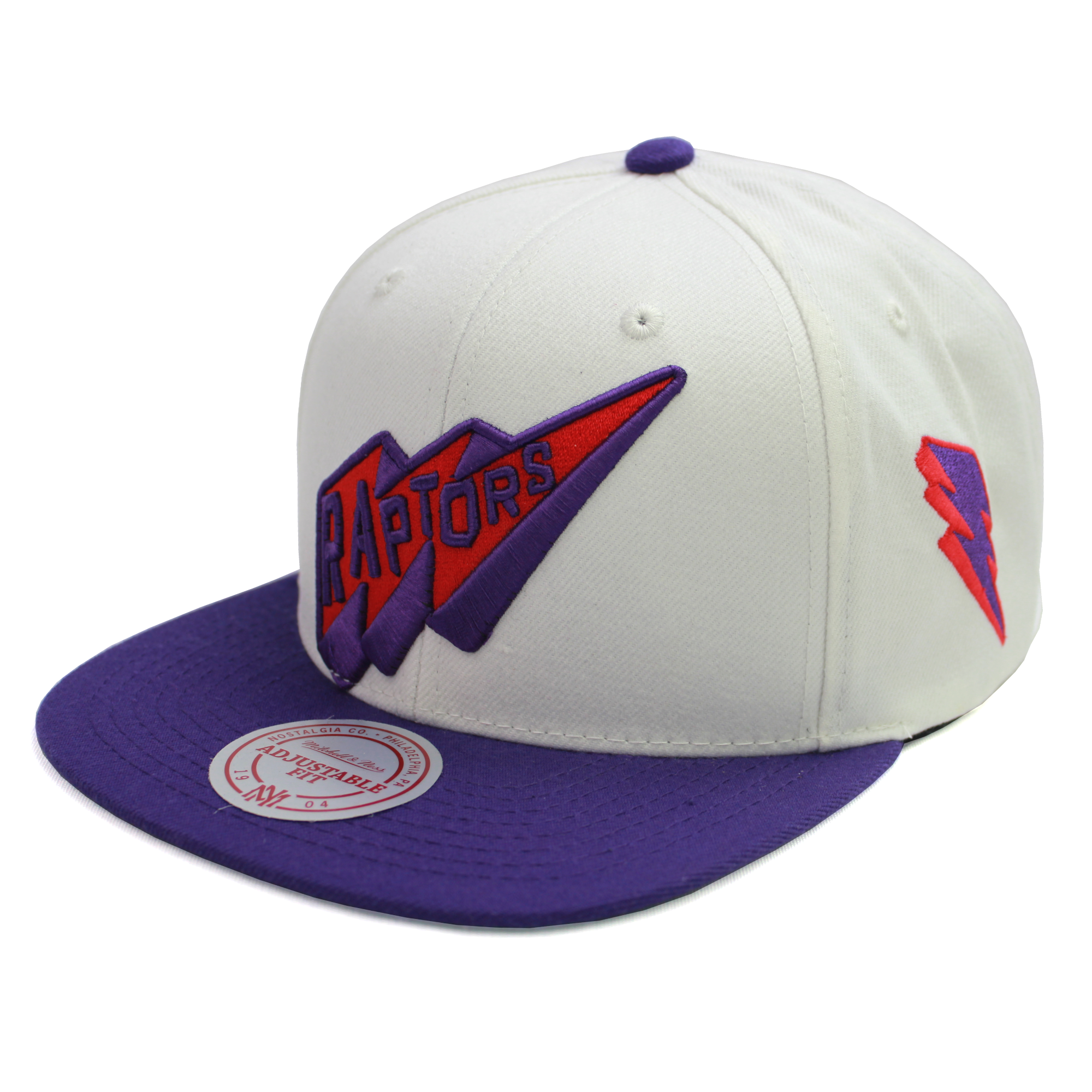 Men s Mitchell Ness NBA Toronto Raptors Fast Times Snapback Hat White