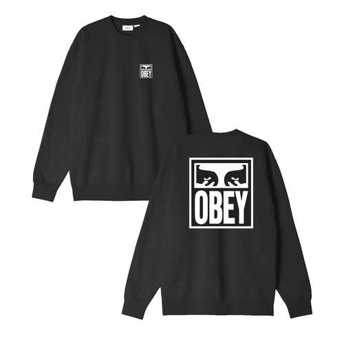 Buy Men's OBEY Eyes Icon Crew Neck Sweatshirt in Black
