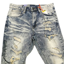 Load image into Gallery viewer, Buy Smoke Rise Rip Repair Fashion Jeans - Malibu Blue - Swaggerlikeme.com / Grand General Store
