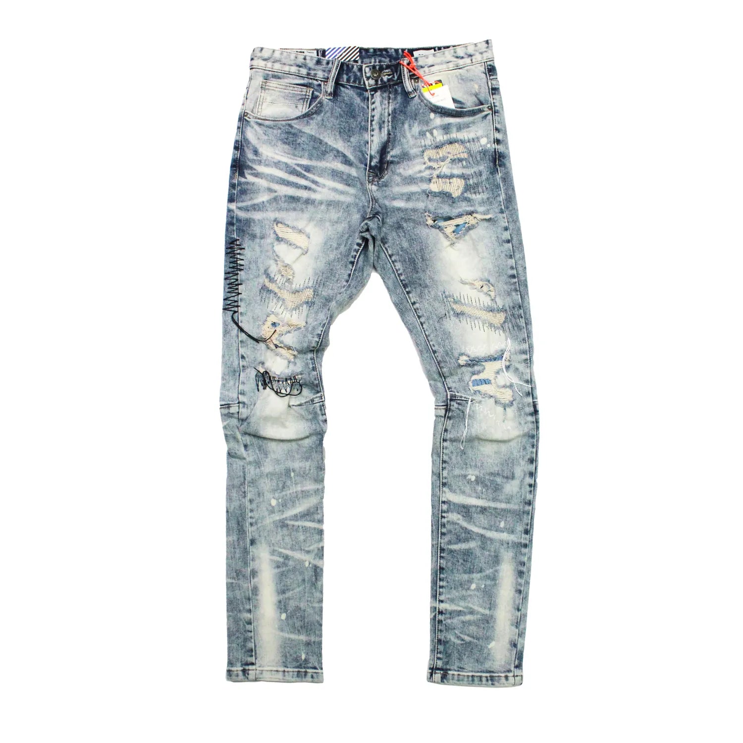 Men’s Smoke Rise Rip Repair Fashion Jeans in Malibu Blue