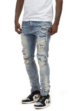 Load image into Gallery viewer, Buy Smoke Rise Rip Repair Fashion Jeans - Malibu Blue - Swaggerlikeme.com / Grand General Store
