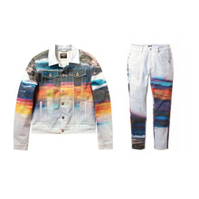 Load image into Gallery viewer, Buy Staple Sunset AOP Denim Suit - White

