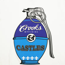 Load image into Gallery viewer, Buy Crooks &amp; Castles War Halls Grenade T-shirt - White/Purple - Swaggerlikeme.com / Grand General Store
