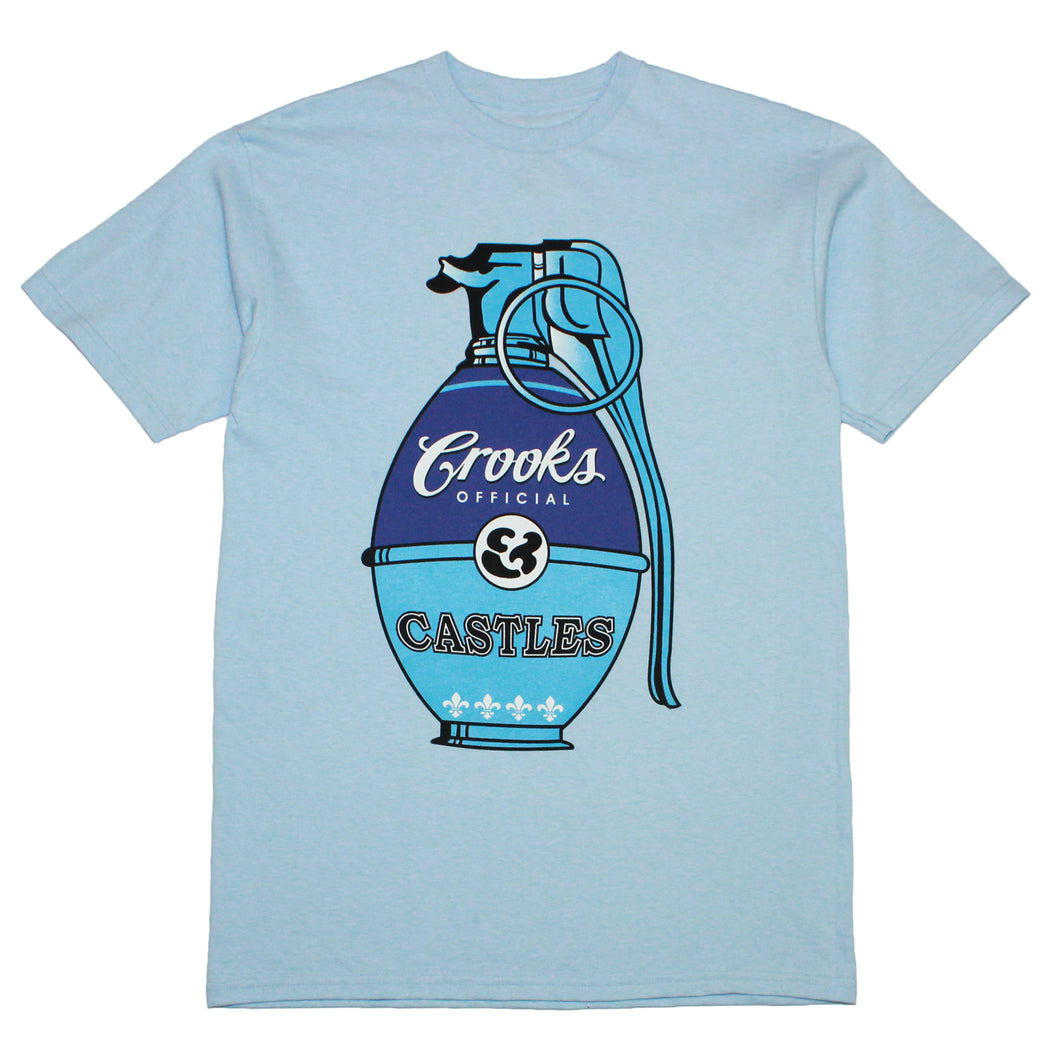 Buy Crooks & Castles War Halls Grenade T-shirt - Carolina Blue - Swaggerlikeme.com / Grand General Store