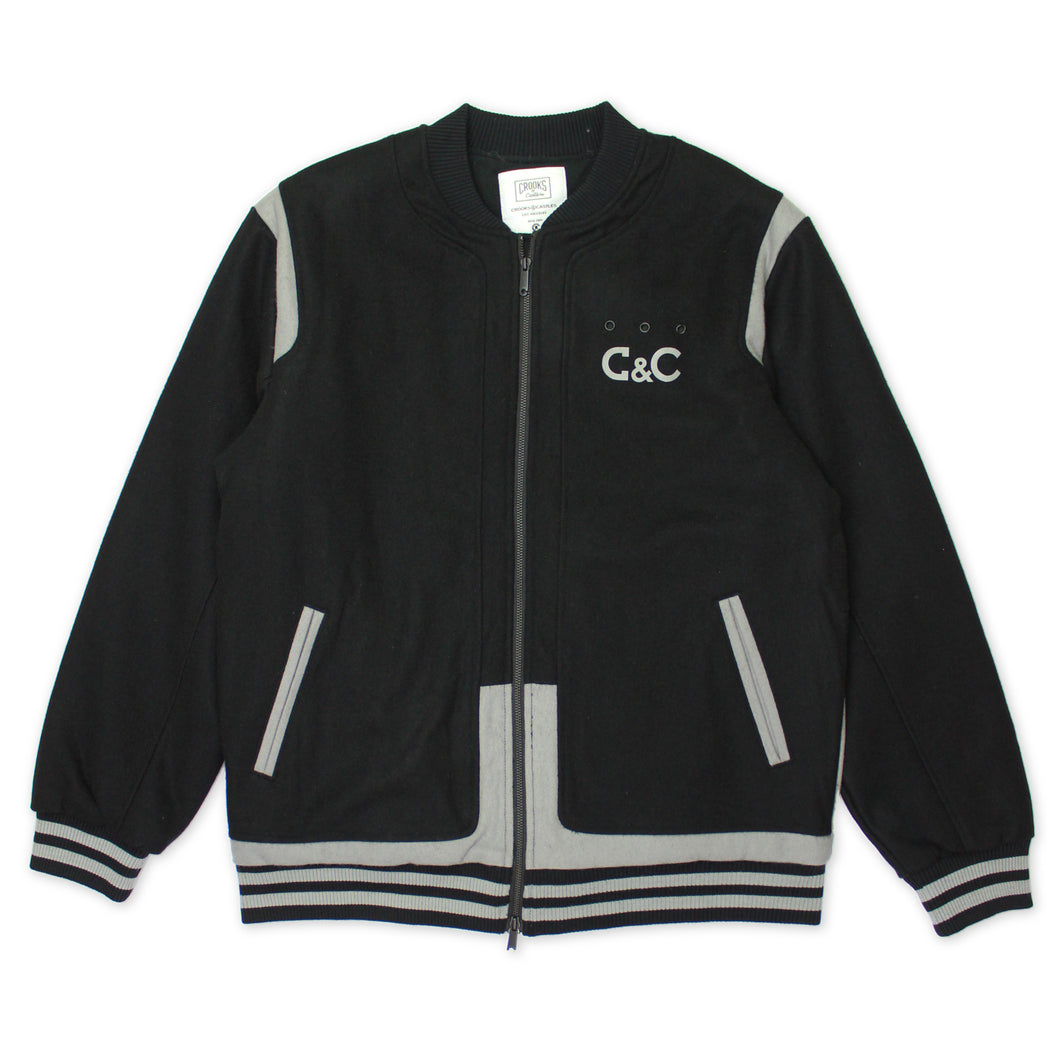 Buy Crooks & Castles C&C Woven Varsity Jacket Black - Swaggerlikeme.com / Grand General Store