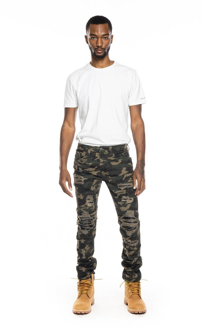 デニム・ジーパン HUECLOSET Camo Brush Denim Pants 25KERO429 HUE(ヒュー) デニム・ジーパン(メンズ) - 海外通販のBUYMA