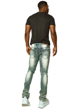 Load image into Gallery viewer, Buy PLATFORM 100 Denim Slim Strech Distressed Rip &amp; Repair Jean - Vintage Blue - Swaggerlikeme.com / Grand General Store
