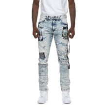 Load image into Gallery viewer, Buy Smoke Rise Collage Patch Jeans - Conway Blue - Swaggerlikeme.com / Grand General Store
