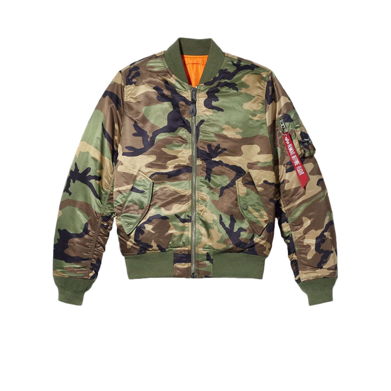 Alpha Industries MA-1 Slim Fit Flight Jacket Woodlands Camo