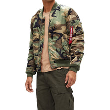 Load image into Gallery viewer, Buy Alpha Industries MA-1 Slim Fit Flight Jacket - Woodlands Camo - Swaggerlikeme.com / Grand General Store
